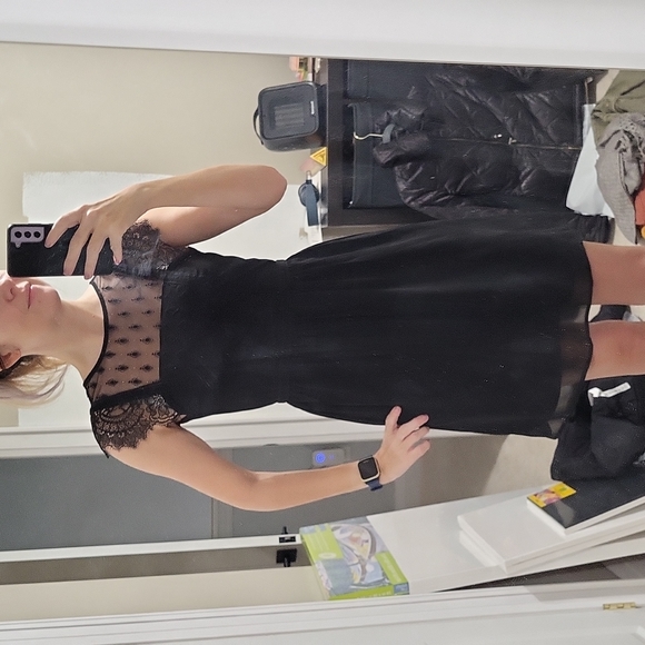 H&M Black Dress w/ Lace Detailing - Picture 1 of 4
